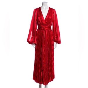 Alexis plunge neck long sleeve dress